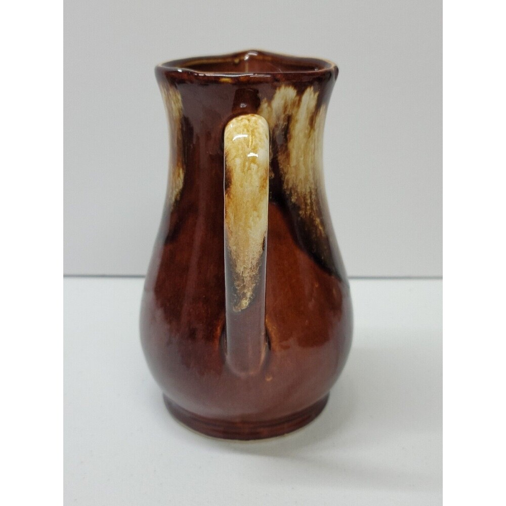 Robinson-Ransbottom Roseville Pottery Vintage Brown Drip Glaze Pitcher